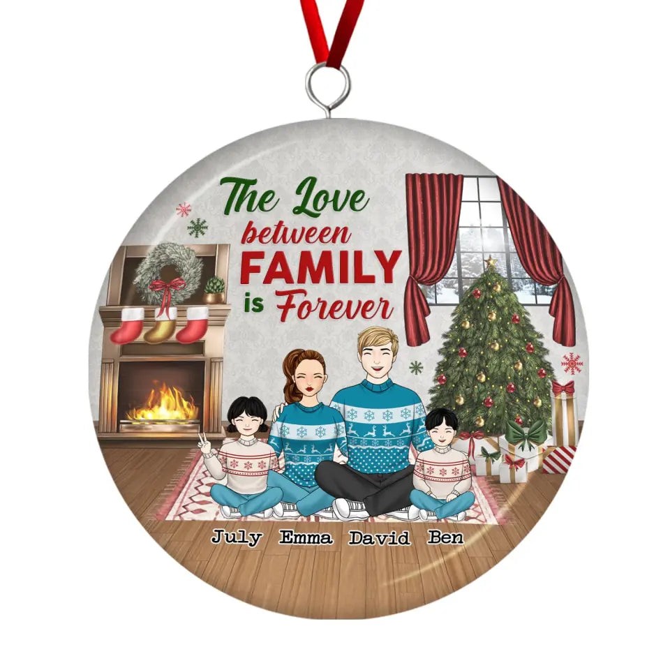 Family Ornament, Couple Christmas Ornament, Family Christmas Ornament - Personalized 3D Metal Ornament,  Two-Sided Printed