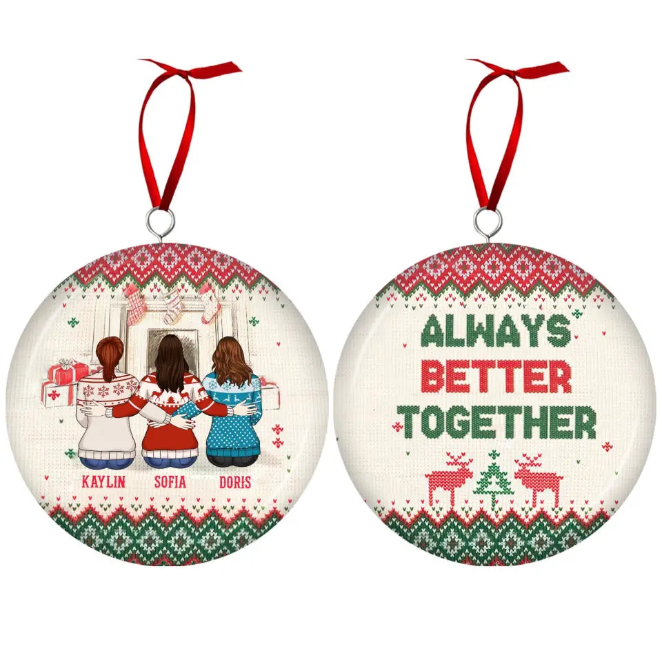 Always Better Together  - Personalized 3D Metal Ornament, Two-Sided Printed