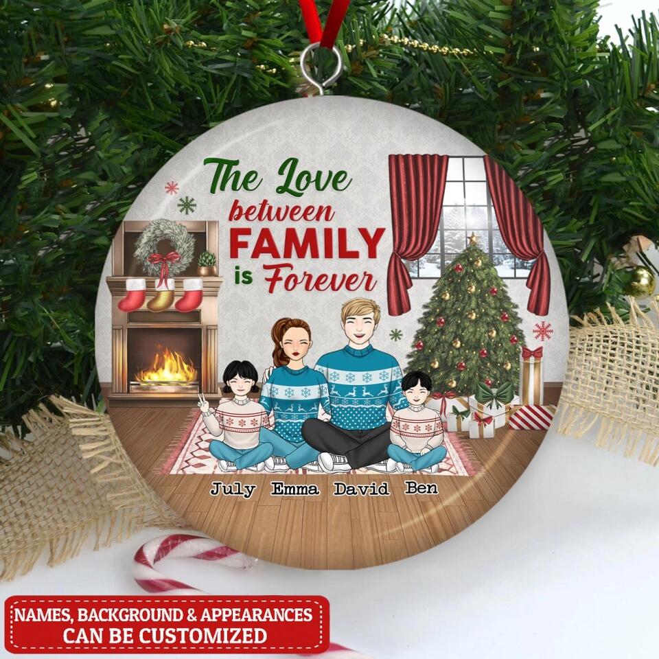 Family Ornament, Couple Christmas Ornament, Family Christmas Ornament - Personalized 3D Metal Ornament,  Two-Sided Printed