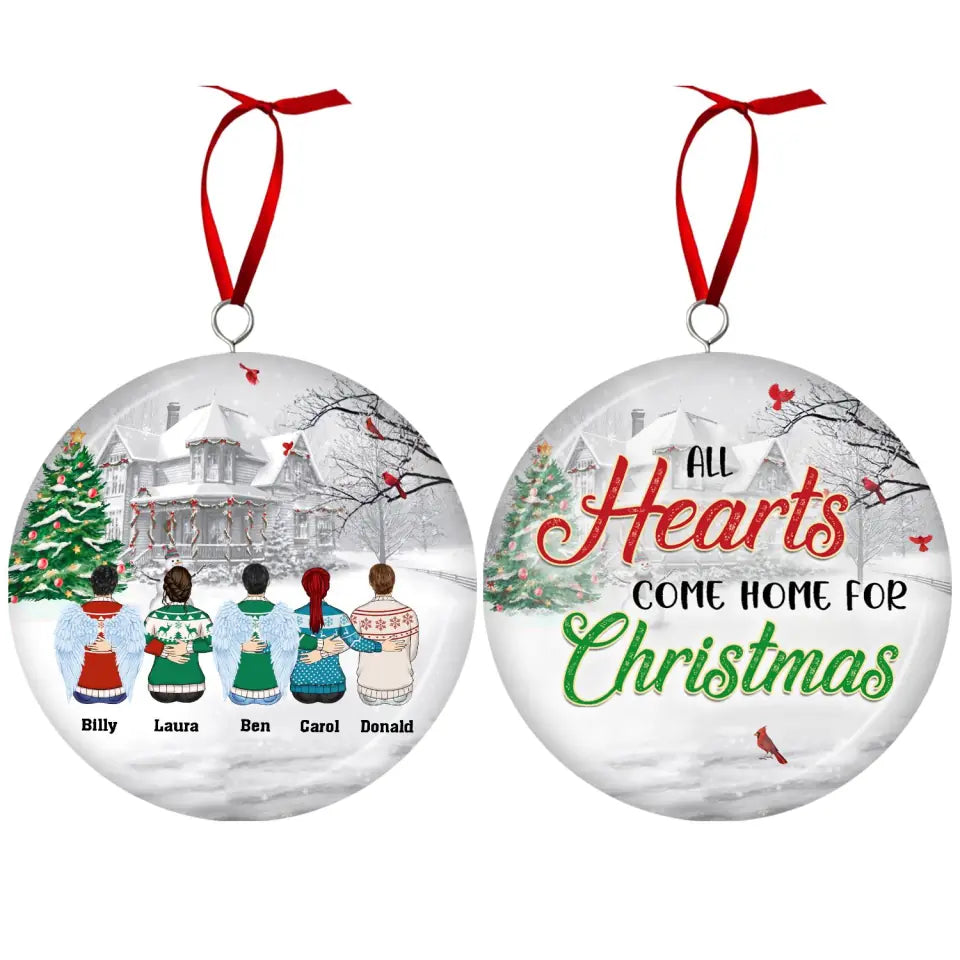 All Hearts Come Home For Christmas - Personalized 3D Metal Ornament, Two-Sided Printe