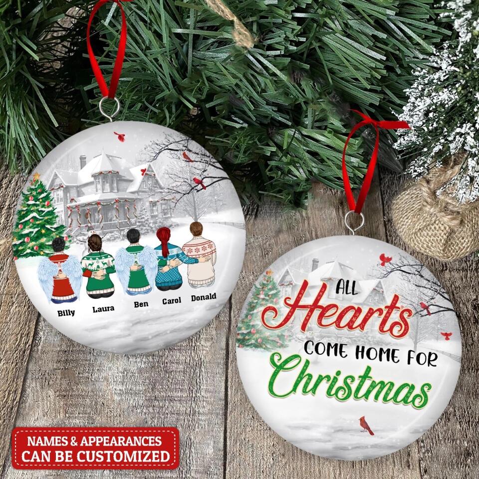 All Hearts Come Home For Christmas - Personalized 3D Metal Ornament, Two-Sided Printe