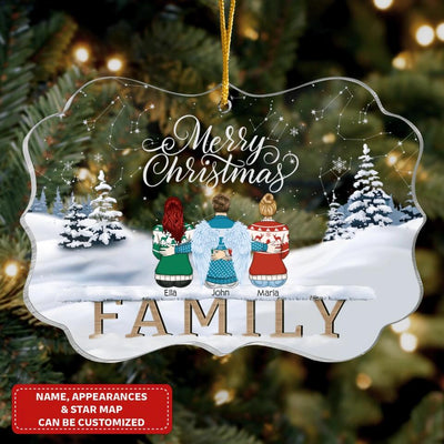 Merry Christmas Family 2022 - Personalized Acrylic Ornament, Gift For Family