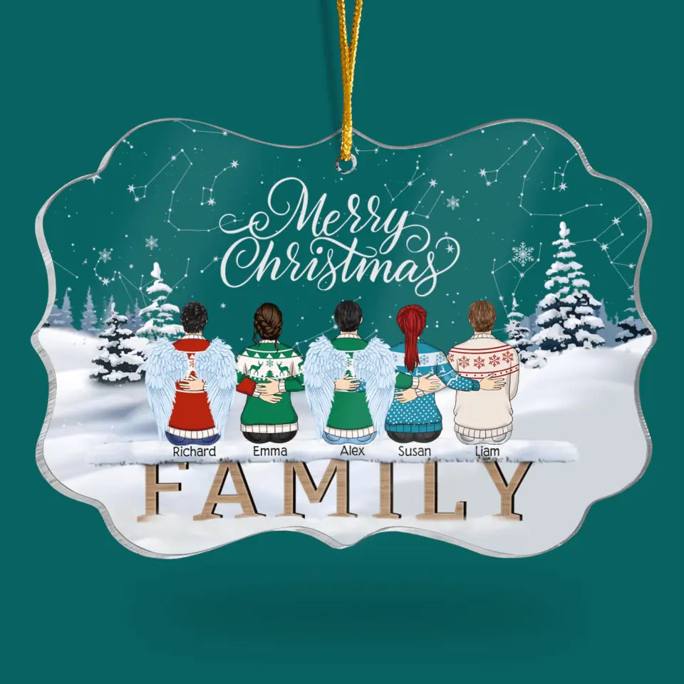 Merry Christmas Family 2022 - Personalized Acrylic Ornament, Gift For Family