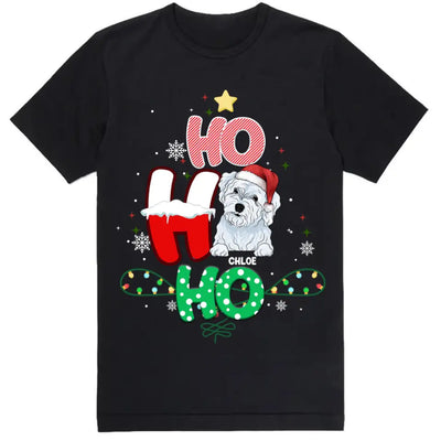 Ho Ho Ho Christmas Dogs - Personalized T-Shirt, Gift For Dog Lover