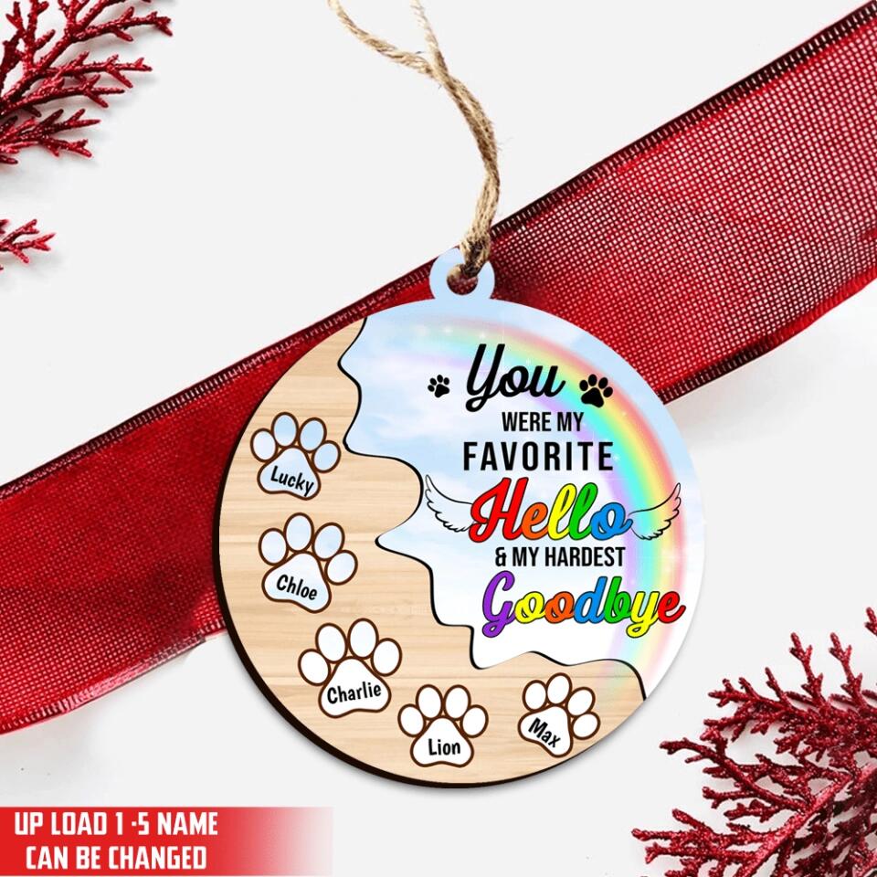 You Were My Favorite Hello & My Hardest Goodbye - Personalized Ornament