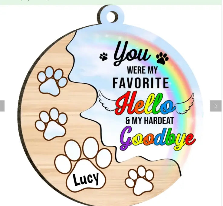 You Were My Favorite Hello &amp; My Hardest Goodbye - Personalized Ornament