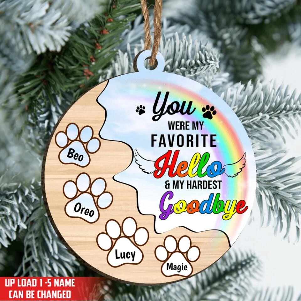 You Were My Favorite Hello & My Hardest Goodbye - Personalized Ornament
