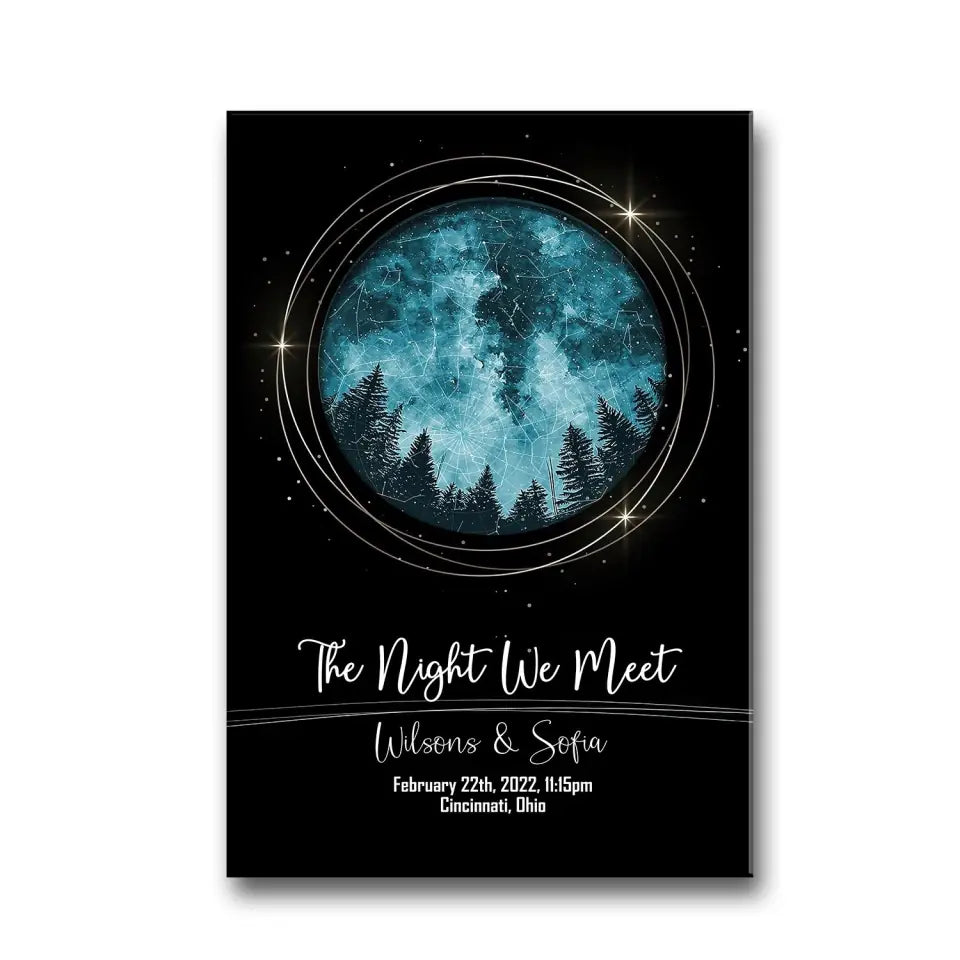 STAR MAP by Date Wedding Anniversary gift for husband wife, Custom Night Sky Print - Personalized Poster