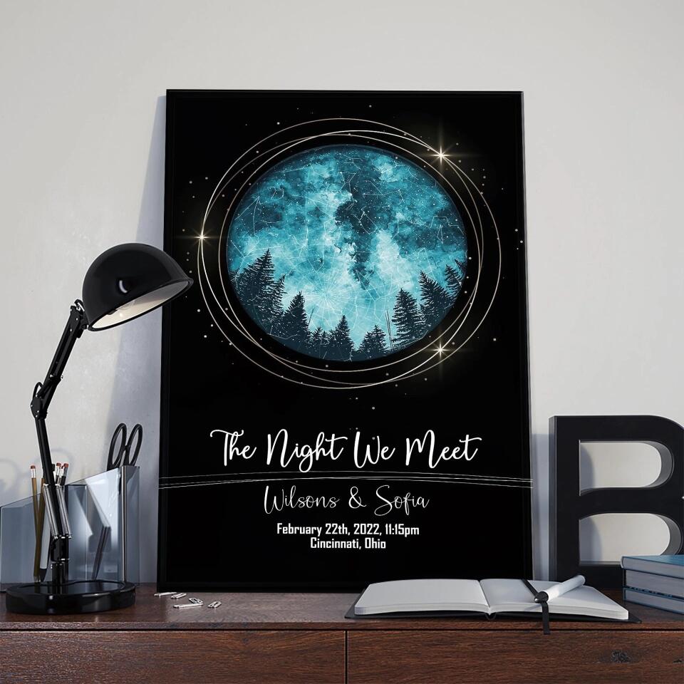 STAR MAP by Date Wedding Anniversary gift for husband wife, Custom Night Sky Print - Personalized Poster