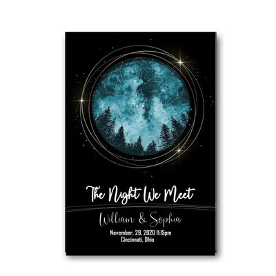 STAR MAP by Date Wedding Anniversary gift for husband wife, Custom Night Sky Print - Personalized Poster