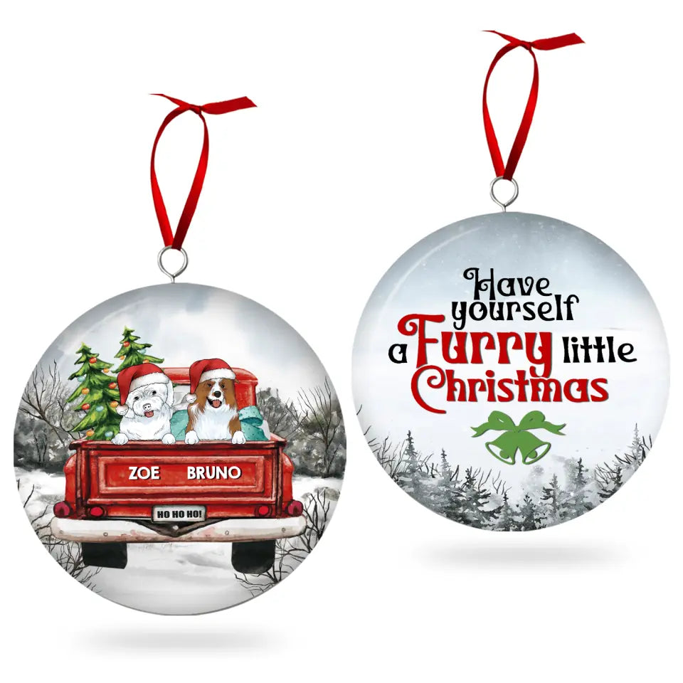 Have Yourself A Furry Little Christmas - Personalized 3D Metal Ornament, Two-Sided Printed
