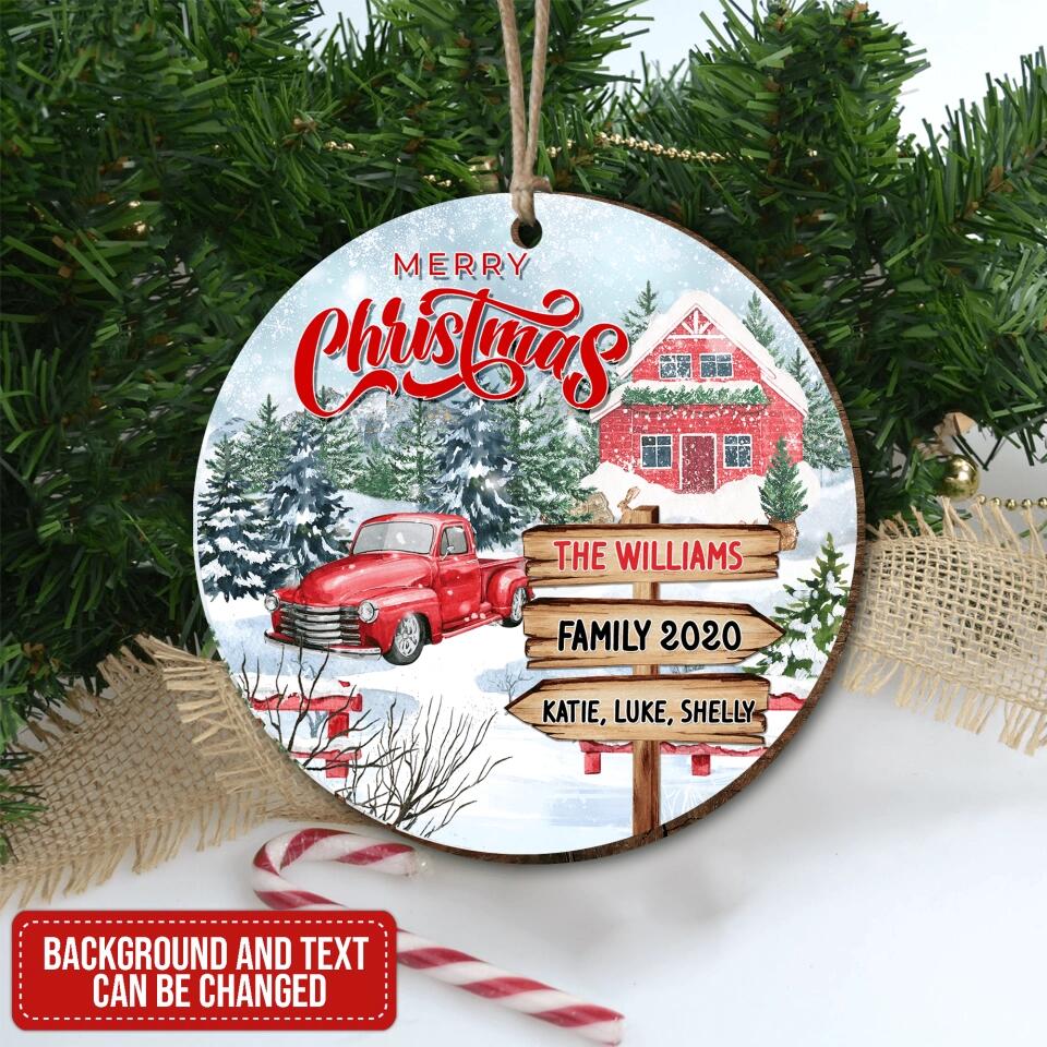 Christmas Farmhouse Family - Personalized Christmas Ornament