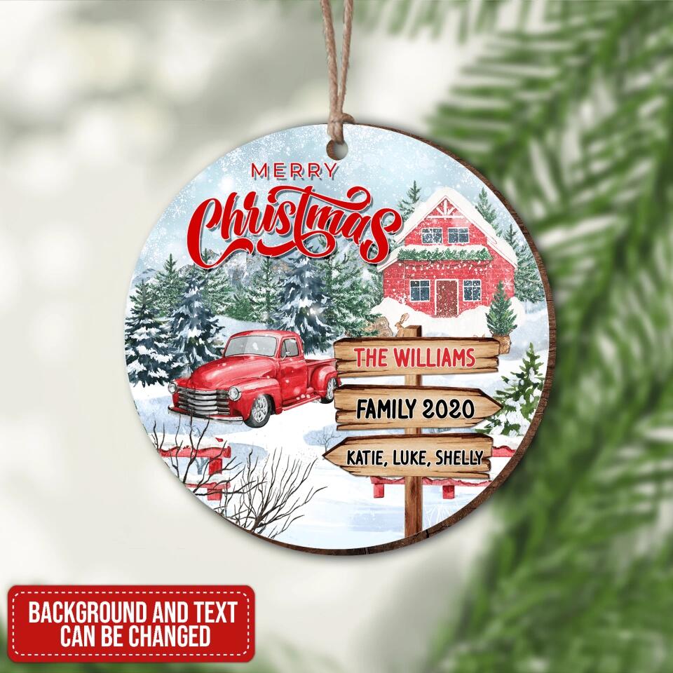 Christmas Farmhouse Family - Personalized Christmas Ornament