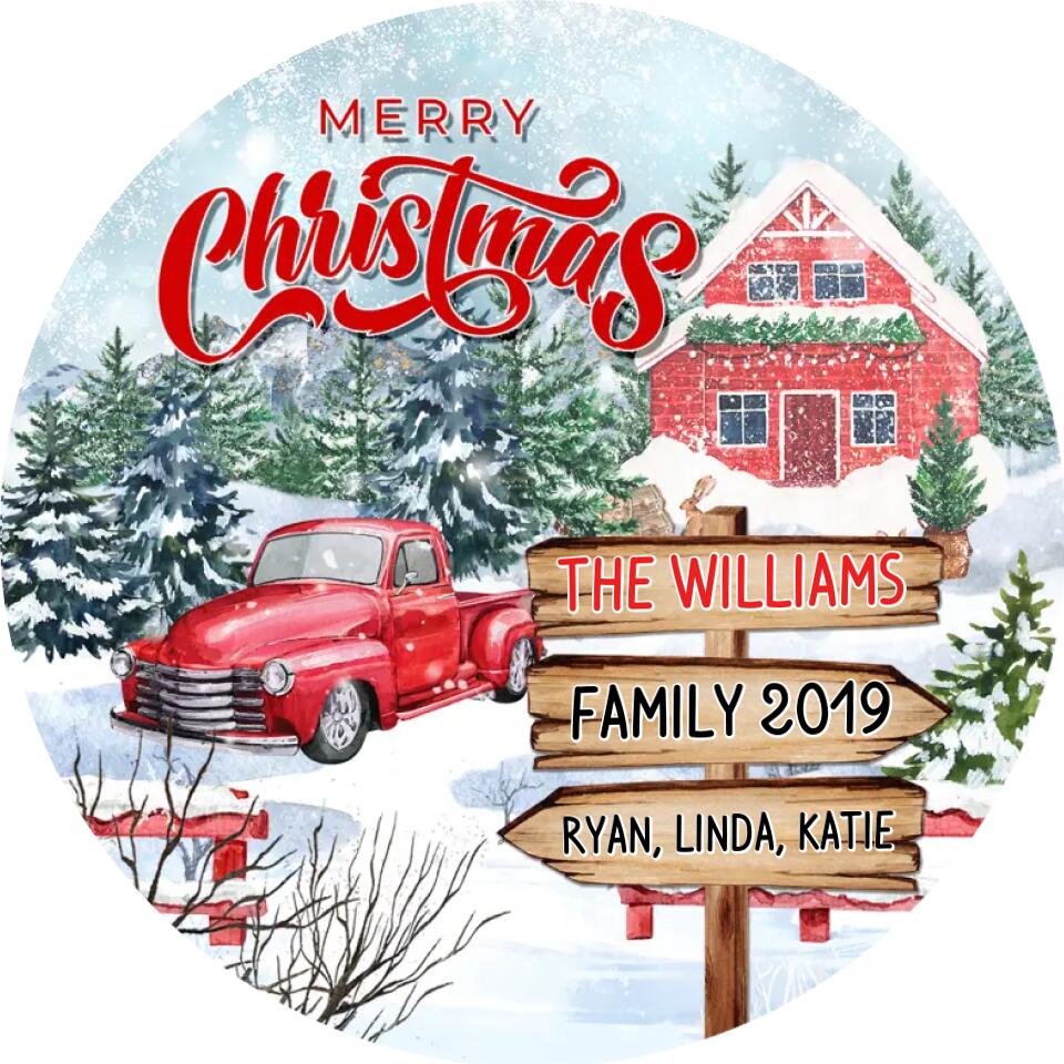 Christmas Farmhouse Family - Personalized Christmas Ornament