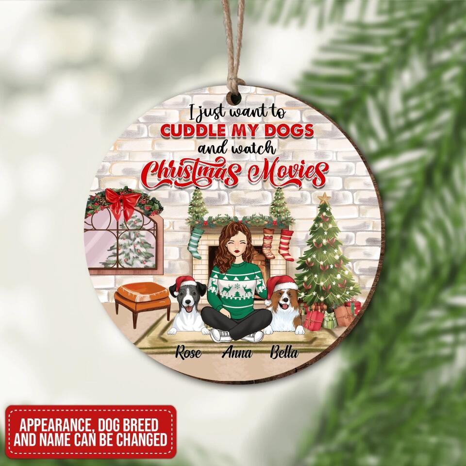 Christmas I Just Want To Cuddle My Dog - Personalized Ornament