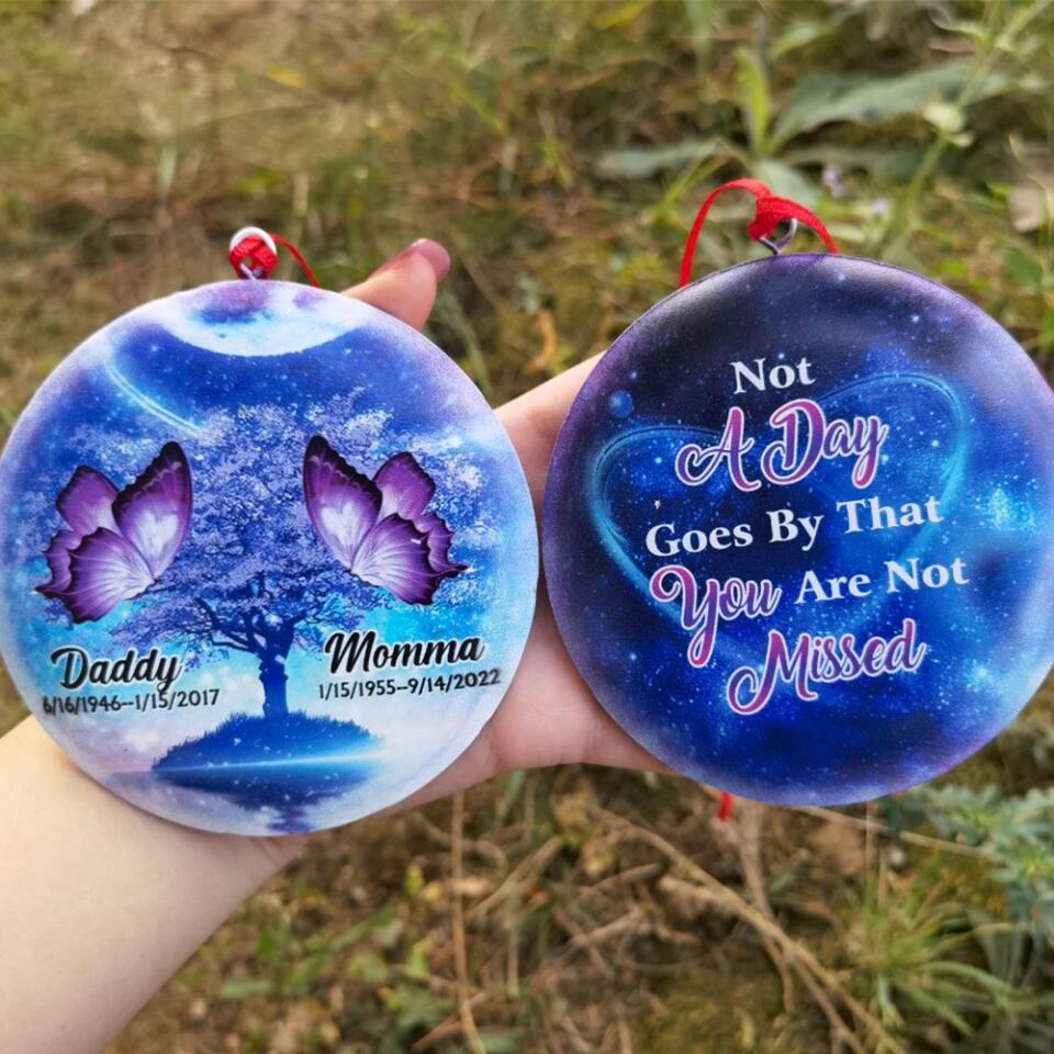 Not A Day Goes By That You Are Not Missed - Personalized 3D Metal Ornament, Two-Sided Printed