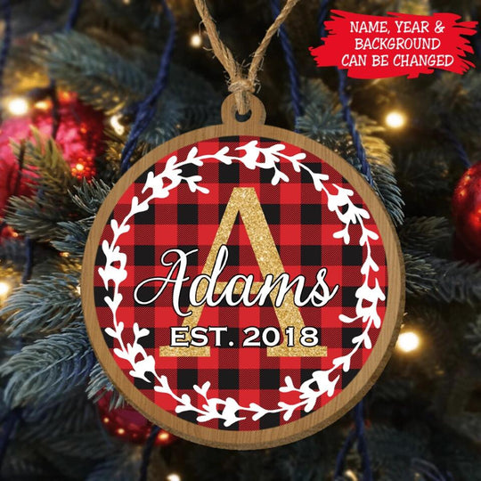 Family Christmas Ornament - Personalized Wooden Ornament