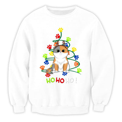 Hohoho Cat Paw Christmas Tree - Personalized Christmas Shirt