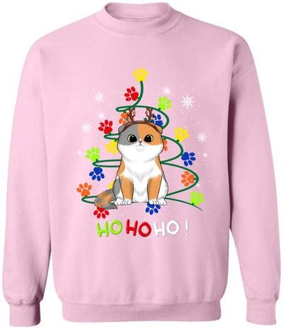 Hohoho Cat Paw Christmas Tree - Personalized Christmas Shirt