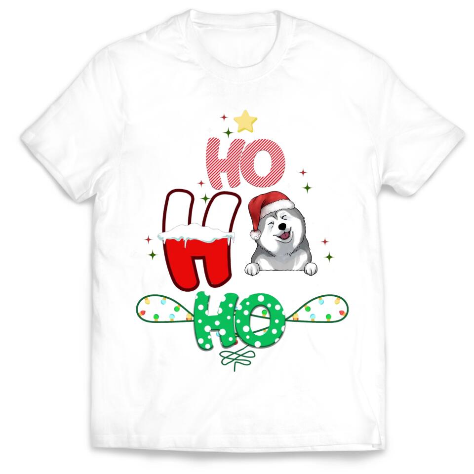 Ho Ho Ho Christmas Dogs - Personalized T-Shirt, Gift For Dog Lover