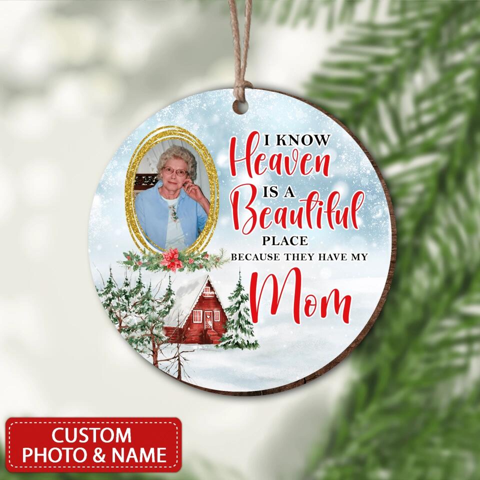 Christmas Farmhouse Memorial Family - Personalized Wooden Ornament
