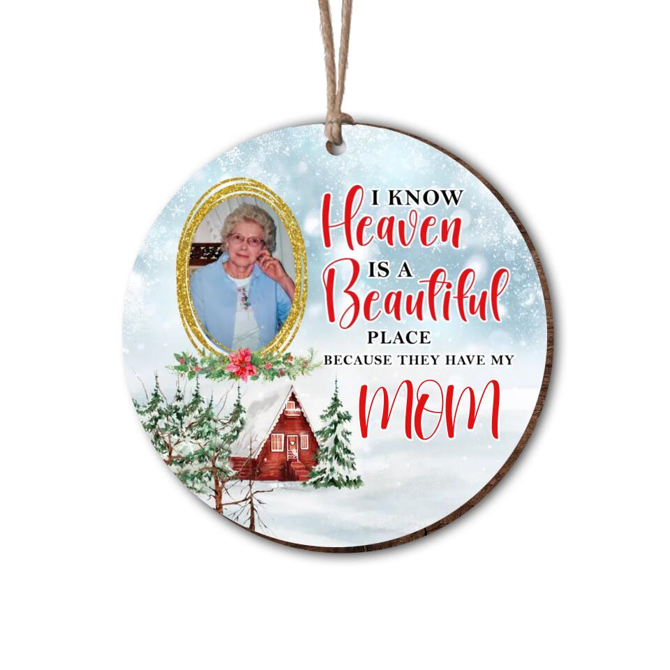 Christmas Farmhouse Memorial Family - Personalized Wooden Ornament