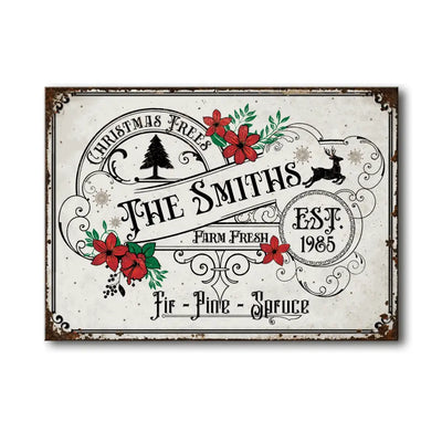 Farm Fresh Christmas Trees - Personalized Metal Sign