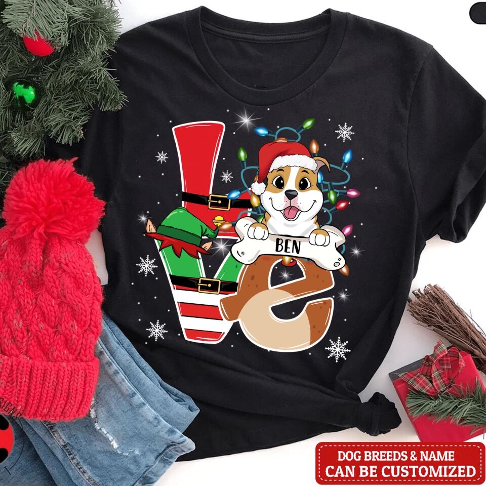 Love Christmas Dog - Personalized Christmas Shirt