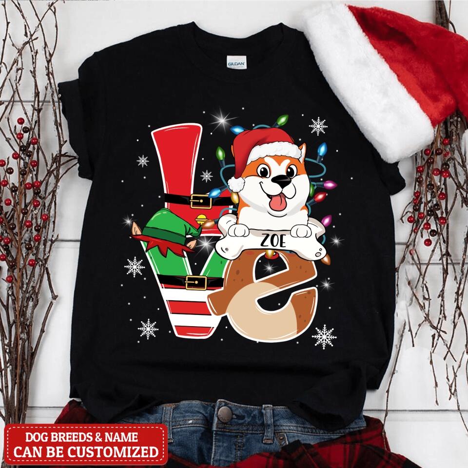 Love Christmas Dog - Personalized Christmas Shirt