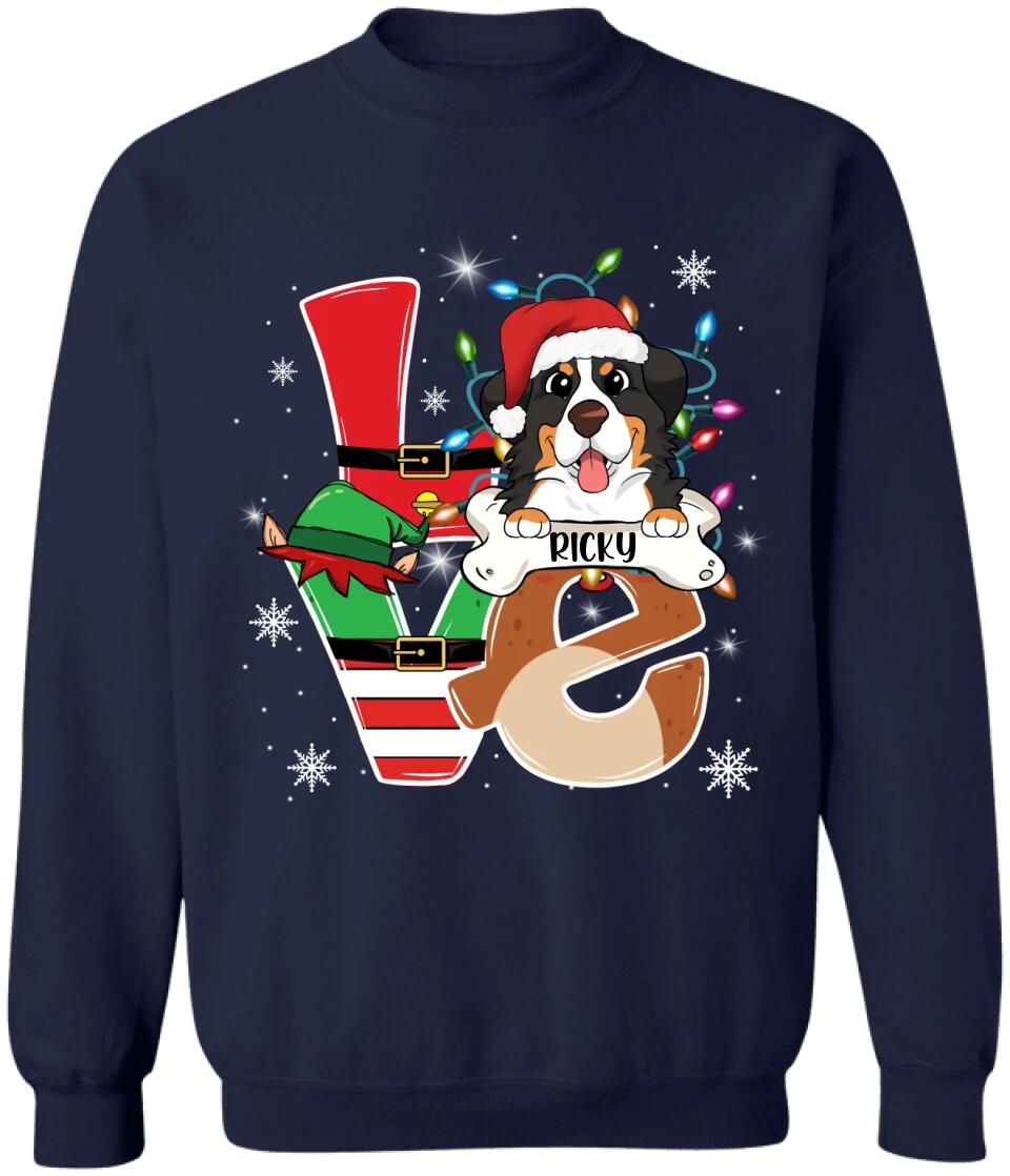 Love Christmas Dog - Personalized Christmas Shirt
