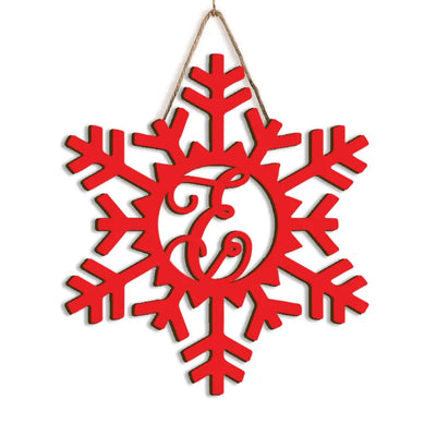 Wooden Snowflake Monogram, Wood Painted Monogram, Christmas decoration