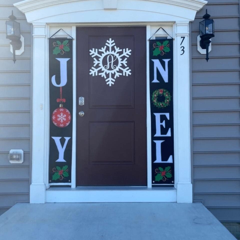 Wooden Snowflake Monogram, Wood Painted Monogram, Christmas decoration