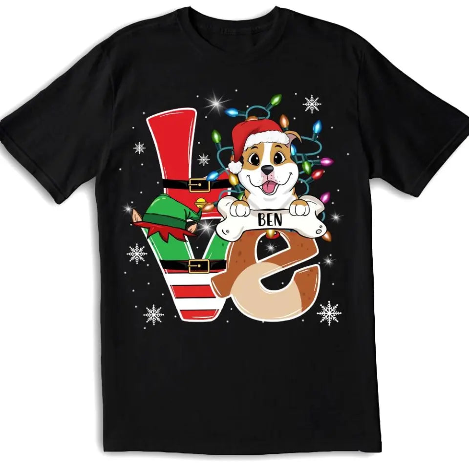Love Christmas Dog - Personalized Christmas Shirt