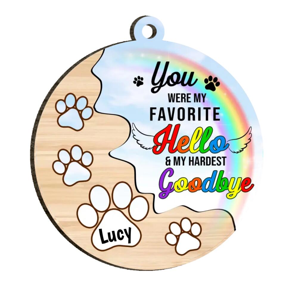 You Were My Favorite Hello & My Hardest Goodbye - Personalized Ornament