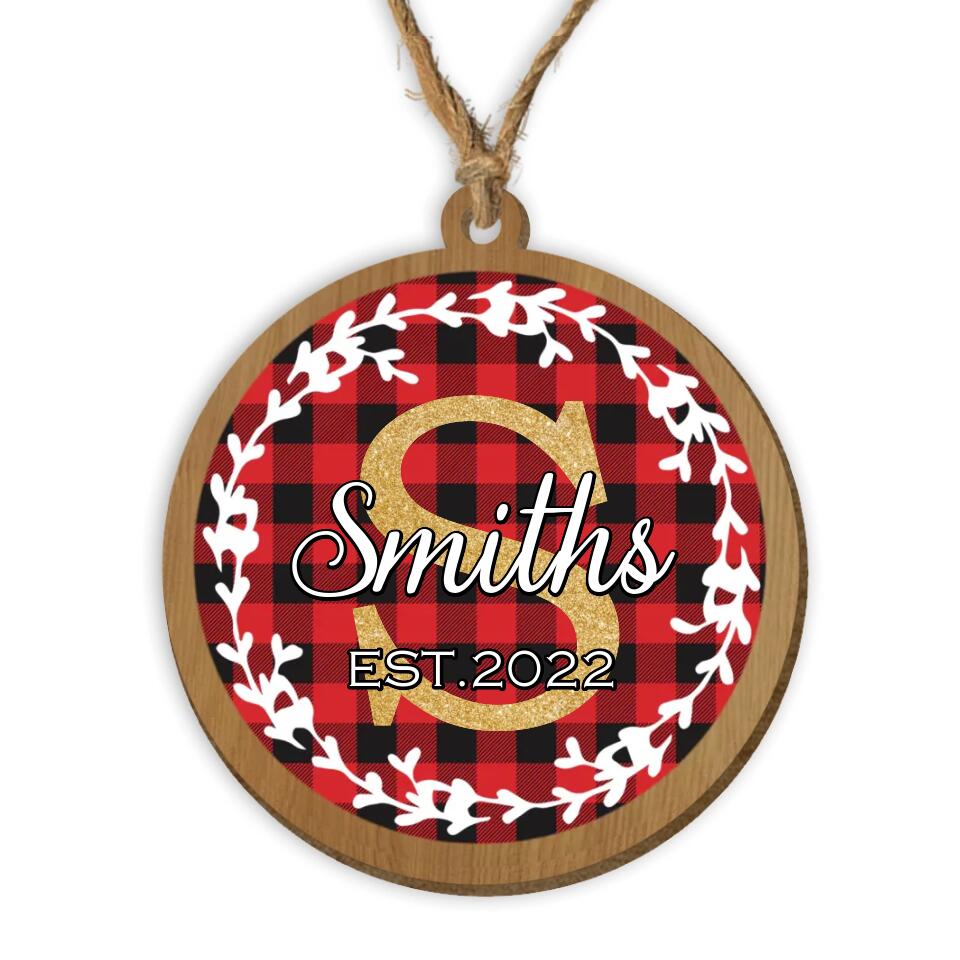 Family Christmas Ornament - Personalized Wooden Ornament