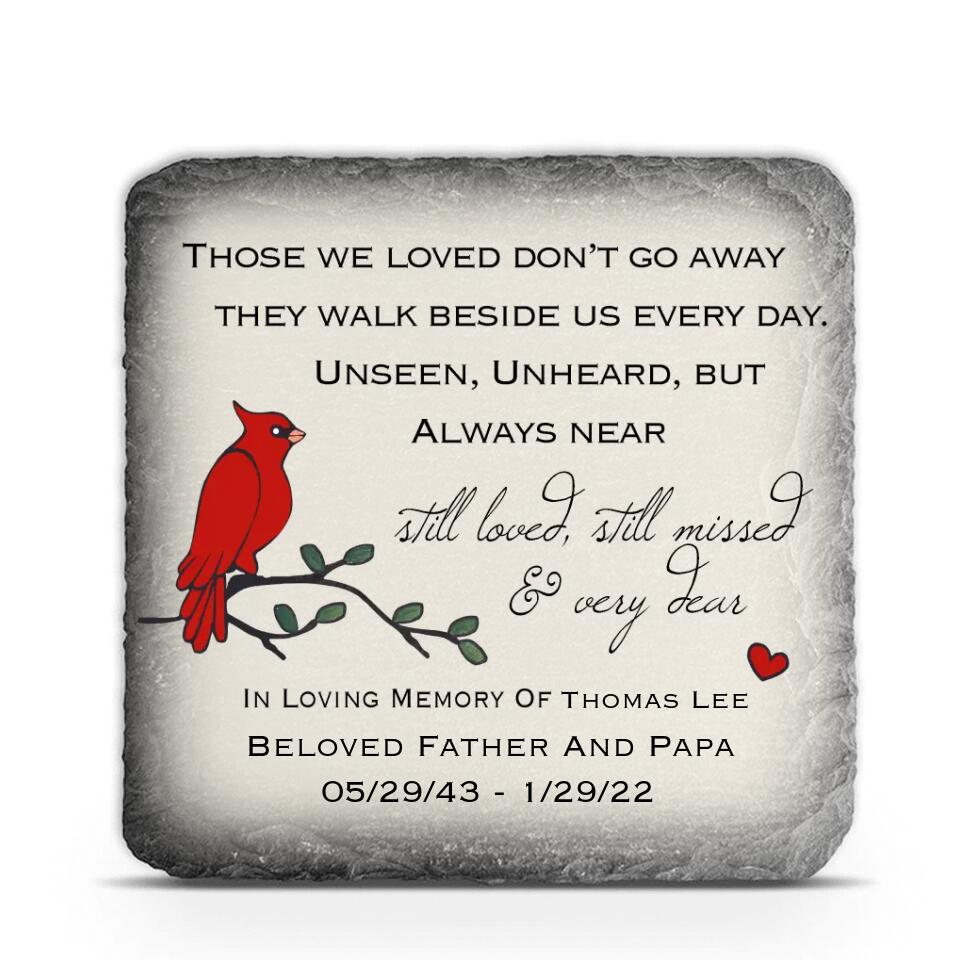 Memorial Stone with Cardinal. PERSONALIZED Memorial Gift for Home or Garden