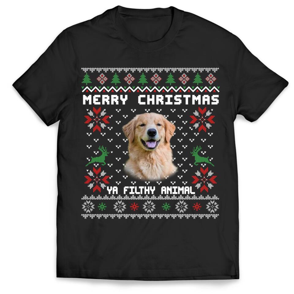 Merry Christmas Ya Filthy Animal - Personalized T-shirt, Christmas Sweatshirt For Pet Lover