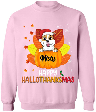 Happy HalloThanksMas Dog Shirt - Personalized Christmas Shirt
