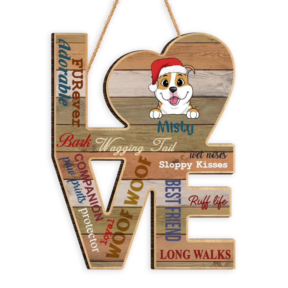 Love Dogs Art Wood, Dog Lovers Gift - Personalized Wood Sign