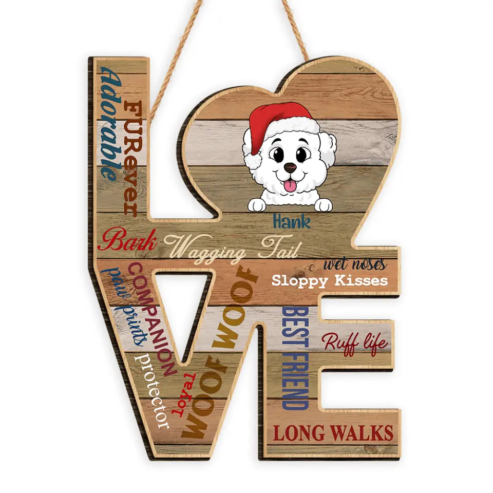 Love Dogs Art Wood, Dog Lovers Gift - Personalized Wood Sign