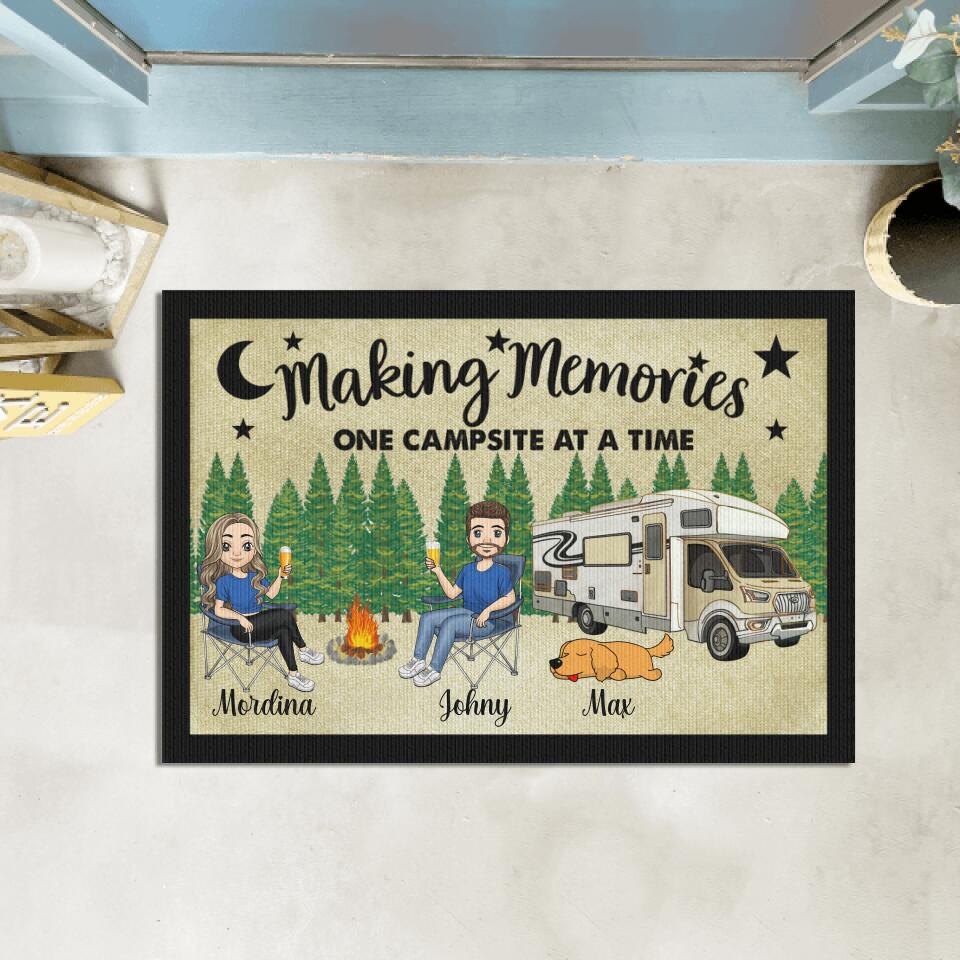 Making Memories One Campsite At A Time - Personalize Camping Doormat, Gift For Camper