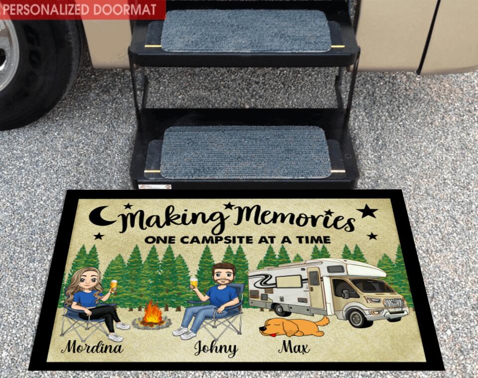 Making Memories One Campsite At A Time - Personalize Camping Doormat, Gift For Camper