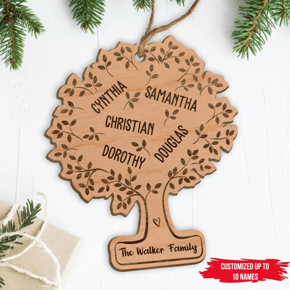 Family Tree Of Life Personalized Wood Ornament, Custom Family Ornaments, Gifts for Christmas, Custom Christmas Ornaments, Christmas Decor