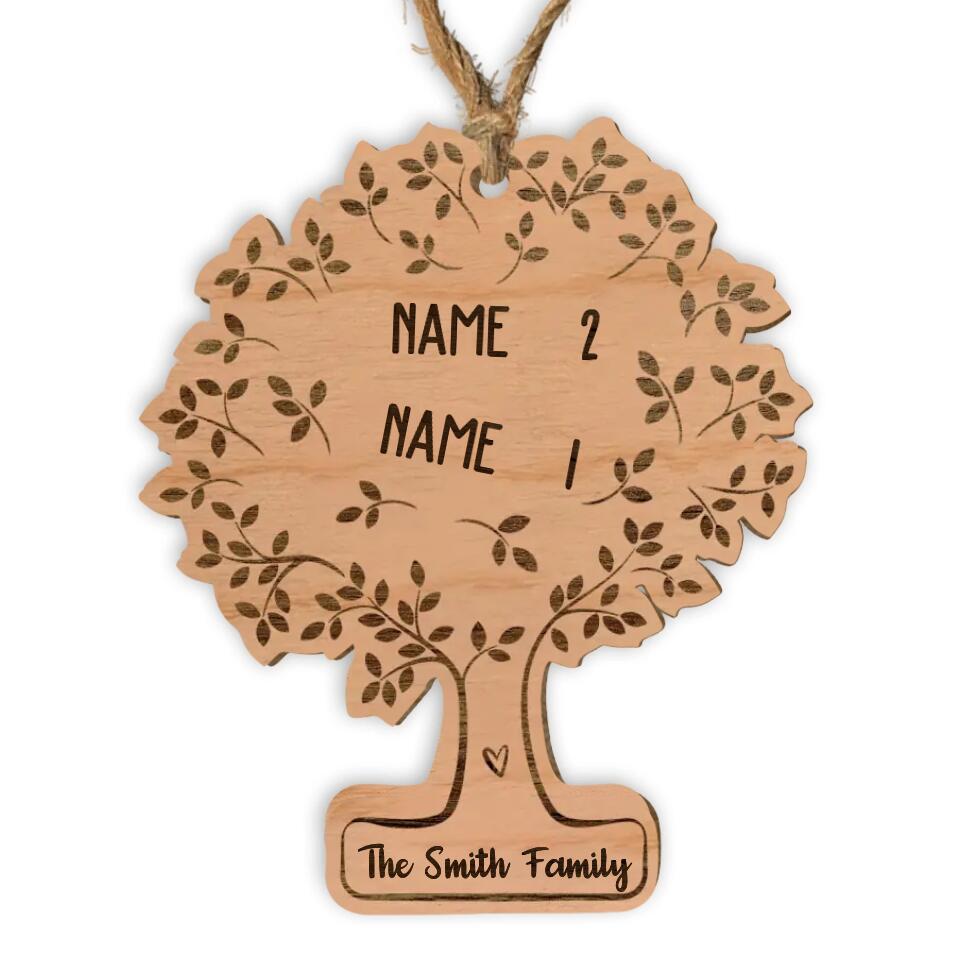 Family Tree Of Life Personalized Wood Ornament, Custom Family Ornaments, Gifts for Christmas, Custom Christmas Ornaments, Christmas Decor