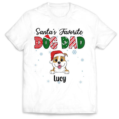 Santa's Favorite Dog Dad Shirt - Personalized Shirt