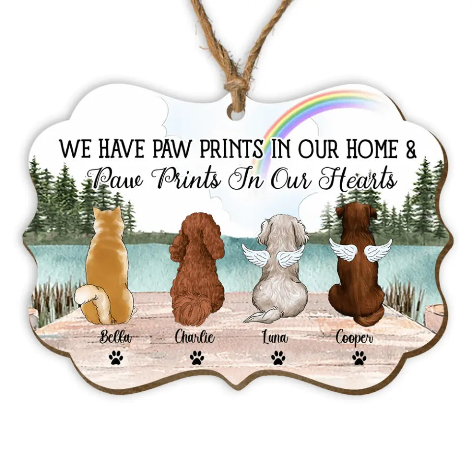 Paw Print In The Home - Personalized Wooden Ornament