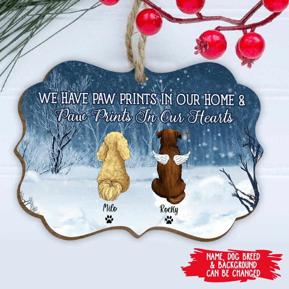 Paw Print In The Home - Personalized Wooden Ornament
