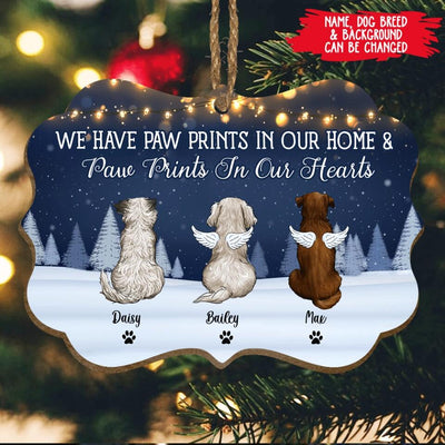 Paw Print In The Home - Personalized Wooden Ornament