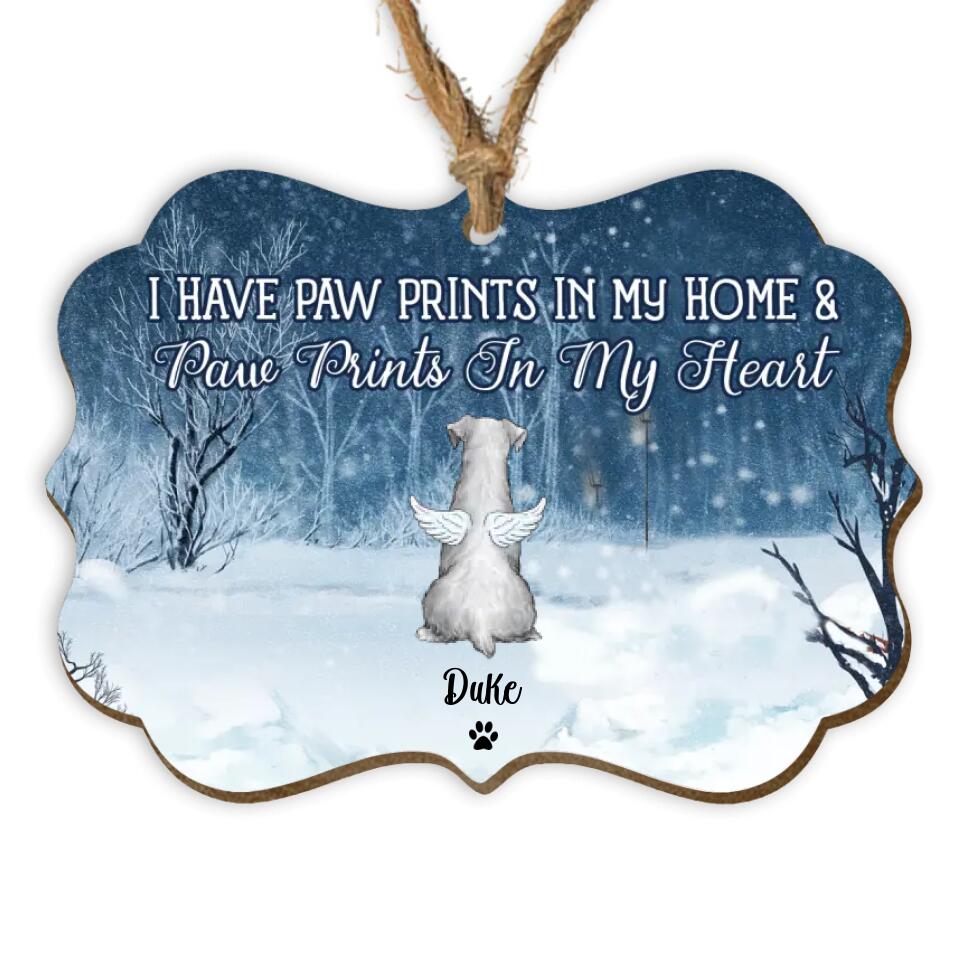 Paw Print In The Home - Personalized Wooden Ornament