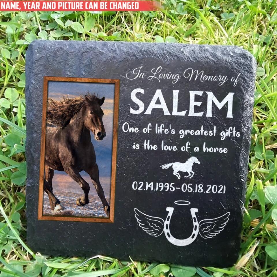 One Of Life's Greatest Gifts - Personalized Horse Pony Memorial Stone, Horse Memorial